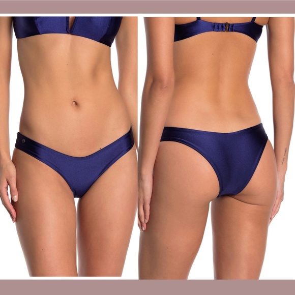NWT Maaji [ Small ] Blue‎ Depth Cascade Reversible Bikini Bottoms in Navy - Picture 1 of 12